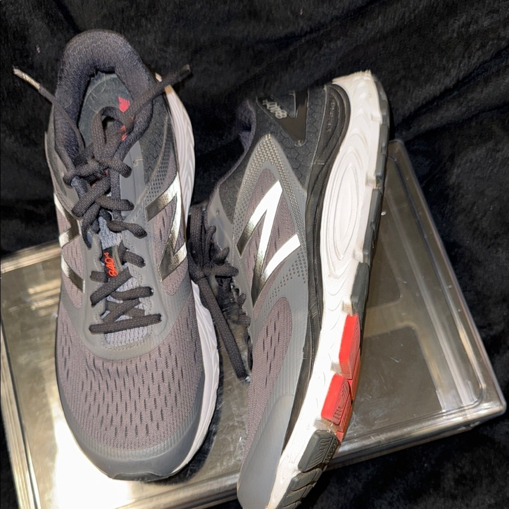 New Balance Charcoal and Black Athletic Sneakers - Picture 5 of 11